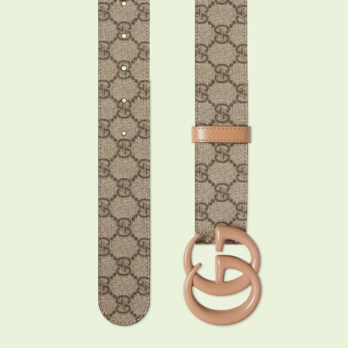 GUCCI Thin GG Marmont belt Light brown2