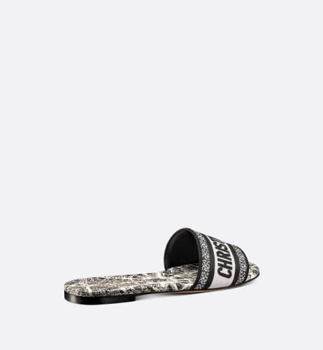 DIOR Dway Mule Embroidered Cotton And White And Black Map Of Paris Pattern
