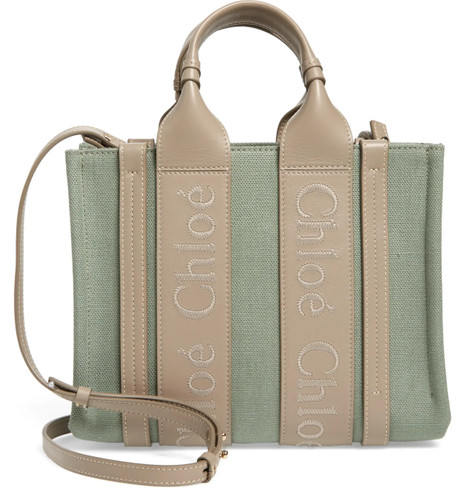 CHLOE Small Woody Linen Tote