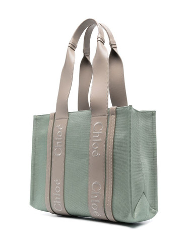 CHLOE Woody Medium Tote Bag Green