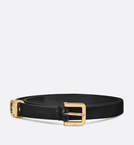 DIOR 30 Montaigne Loop Belt Very Soft Black Calf Leather, 15 Mm