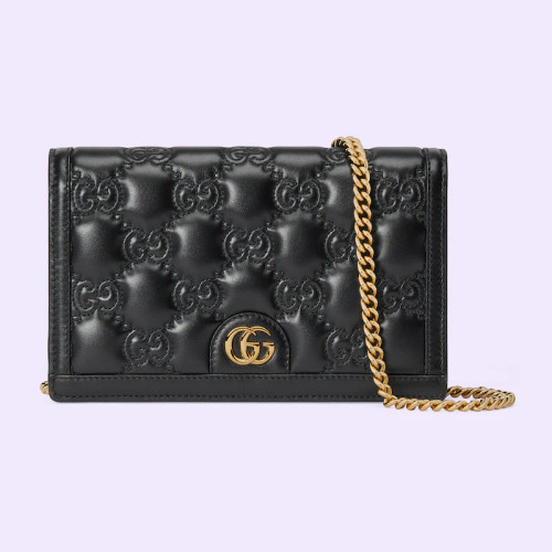 GUCCI Gg Quilted Wallet With Chain
