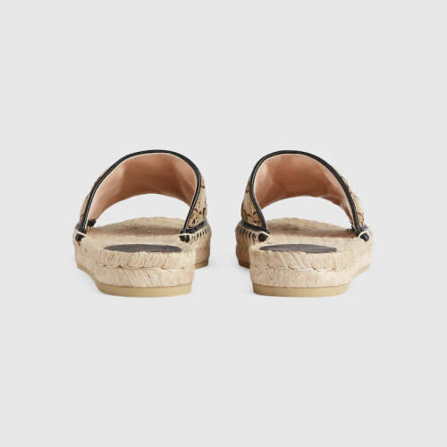 GUCCI Women's Quilted Canvas Espadrille Mules With Gg Pattern