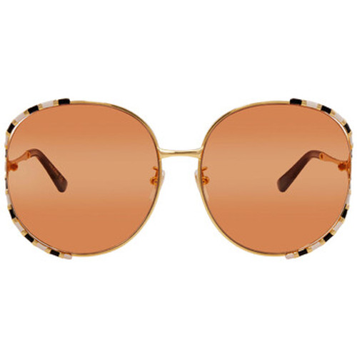 GUCCI Orange Gradient Round Ladies Sunglasses