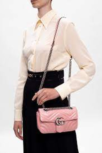 GUCCI Gg Marmont Mini Shoulder Bag - Pink