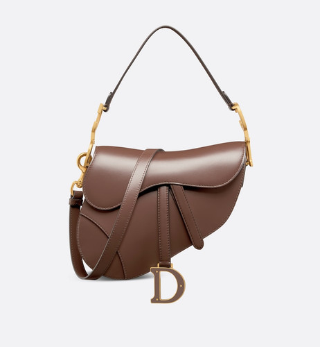 DIOR Saddle Shoulder Bag Smooth Chocolate-colored Calfskin