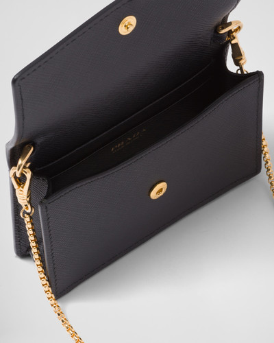 PRADA Saffiano Leather Crossbody Card Holder