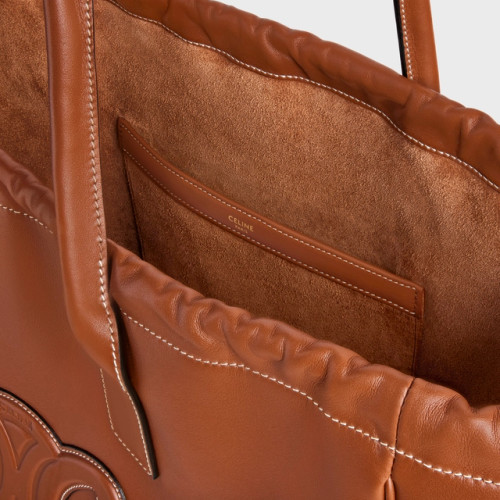 CELINE Drawstring Leather Tote Bag Triumph Smooth Calfskin