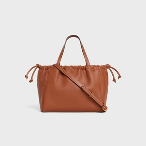 CELINE Triomphe Leather Drawstring Tote Small Model Smooth Calfskin