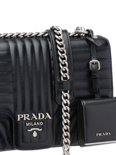 PRADA Black Diagramme Flap Bag