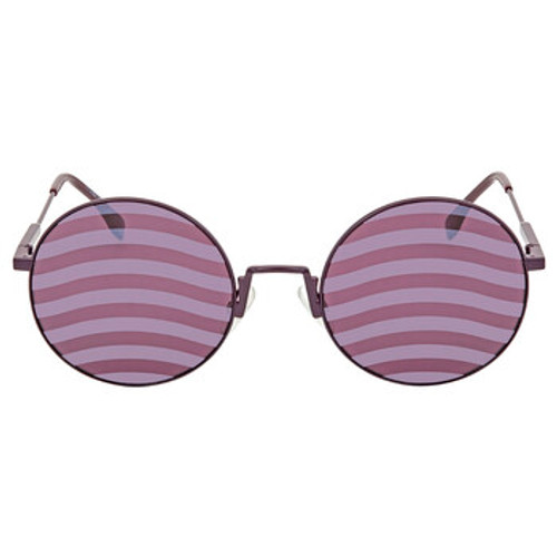 FENDI Waves Purple Stripes Round Ladies Sunglasses
