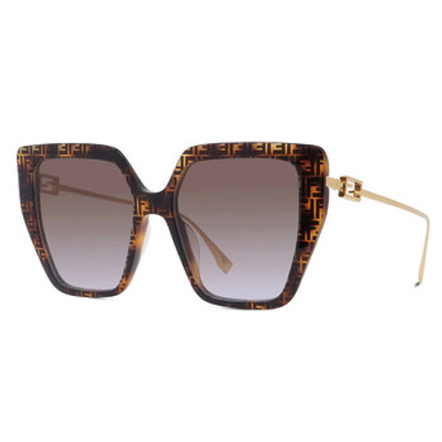 FENDI Brown Gradient Butterfly Ladies Sunglasses