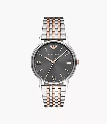 EMPORIO ARMANI Men's Three-Hand Two-Tone Stainless Steel Watch