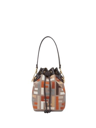 FENDI  Mon Tresor Multicolour Canvas Mini-bag With Ff Embroidery