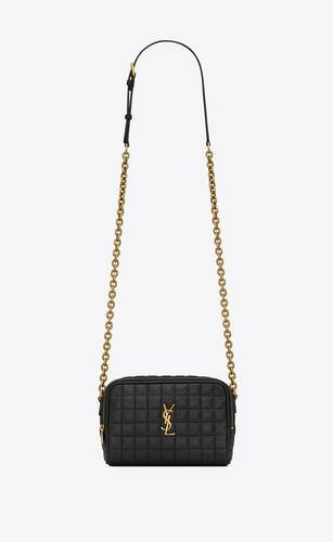 SAINT LAURENT Cassandre Quilted Square Mini Camera Bag In Lambskin