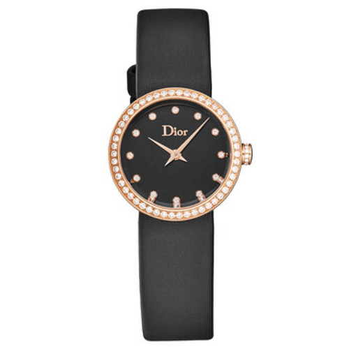 DIOR La D De Quartz Diamond Black Dial Ladies Watch