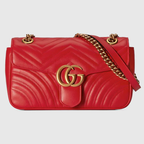 GUCCI Quilted Gg Marmont  Shoulder Bag