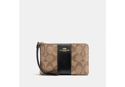 COACH Corner Zip Wristlet In Signature Canvas Image 1