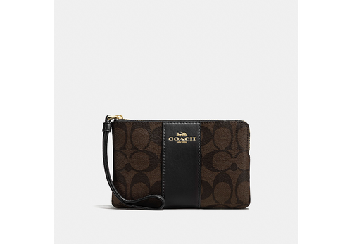 COACH Corner Zip Wristlet In Signature Canvas Image 1