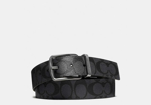 COACH Harness Buckle Cut To Size Reversible Belt, 38 Mm CHARCOAL/BLACK Image 1