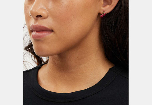 COACH Signature Cherry Heart Earrings Set GOLD Image 10