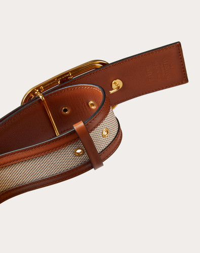 VALENTINO Vlogo Signature Belt In Canvas, Height: 40 Mm