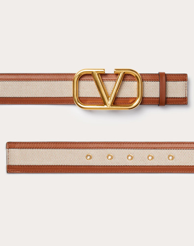 VALENTINO Vlogo Signature Belt In Canvas, Height: 40 Mm