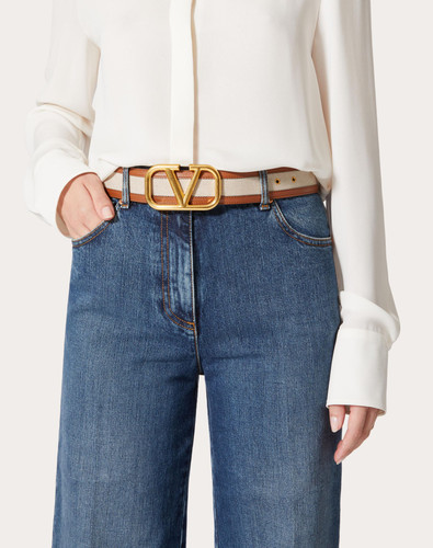 VALENTINO Vlogo Signature Belt In Canvas, Height: 40 Mm