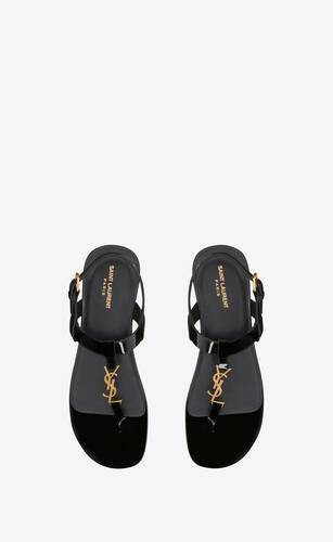 SAINT LAURENT Cassandre Sandals In Patent Leather