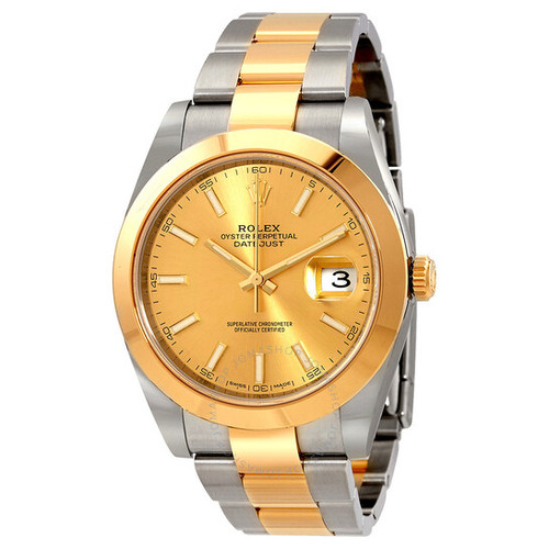 Datejust 41 Champagne Dial Steel and 18K Yellow Gold Oyster Men's Watch