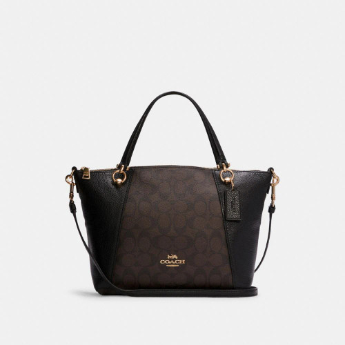 COACH Kacey Satchel In Blocked Signature Canvas