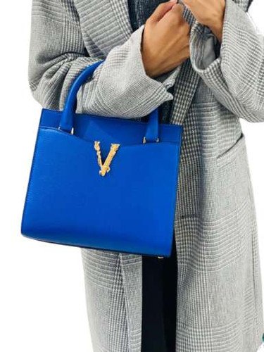 VERSACE Small Vitello Top Handle Bag