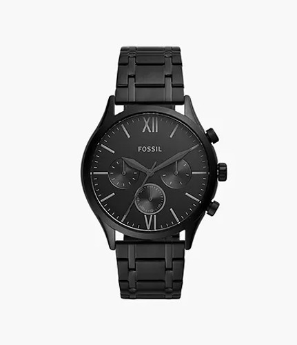 FOSSIL Fenmore Multifunction Black Stainless Steel Watch BQ2365