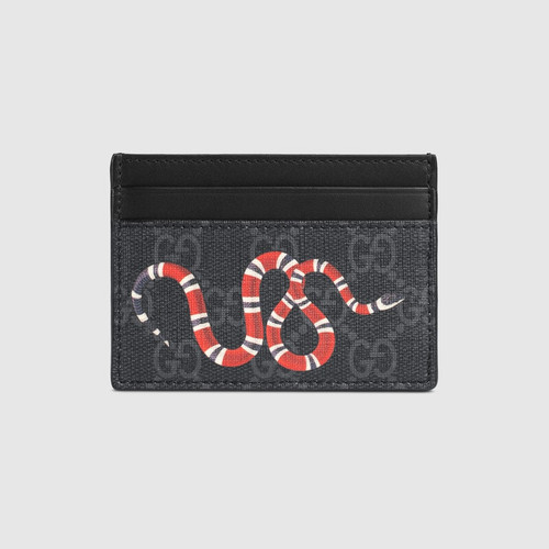 GUCCI Kingsnake print GG Supreme card holder