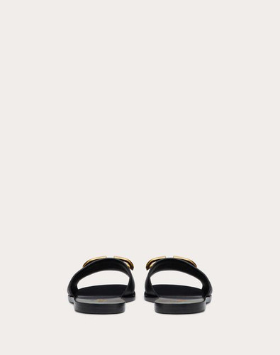 VALENTINO Vlogo Signature Slippers In Grained Cowleather With Accessory