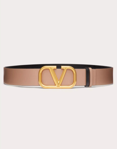 VALENTINO Vlogo Signature Reversible Belt In Shiny Calfskin. Height: 40 Mm