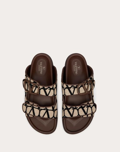 VALENTINO Vlogo Sandals In Iconographer Canvas