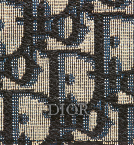 DIOR Vertical Wallet Beige And Black Dior Oblique Jacquard Canvas