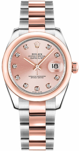 ROLEX Datejust 31 Pink Diamond Dial Watch 178241-0033