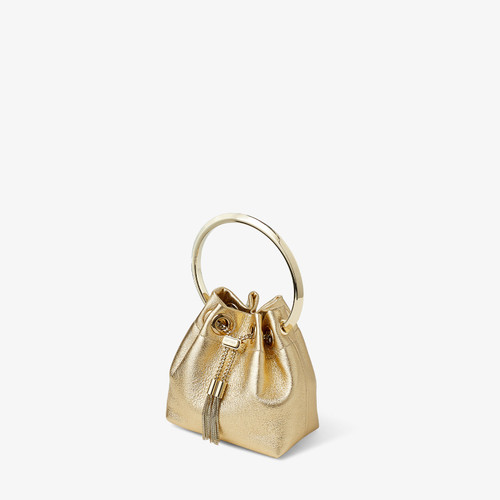 JIMMY CHOO Micro Bon Bon Smoke Green Metallic Nappa Mini Bag