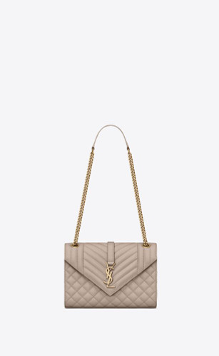 SAINT LAURENT Medium Envelope In Grain De Powder Quilted Leather