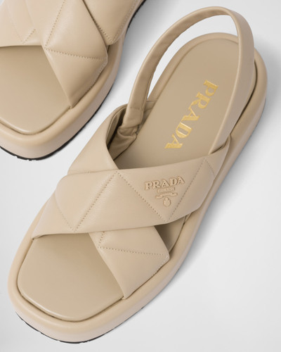 PRADA Quilted Nappa Leather Flatform Sandals