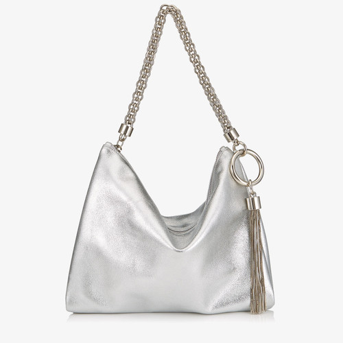 JIMMY CHOO Callie Metallic Leather Clutch Bag