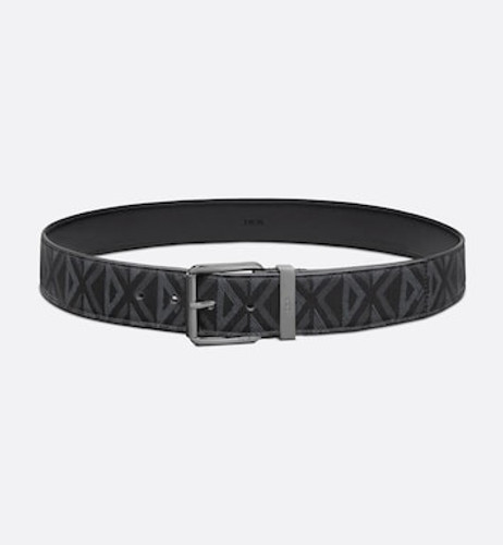 DIOR Belt Black Cd Diamond Canvas And Smooth Calfskin, 40 Mm