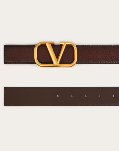VALENTINO Vlogo Signature Belt In Nuanced Cowhide Leather. Height: 35mm