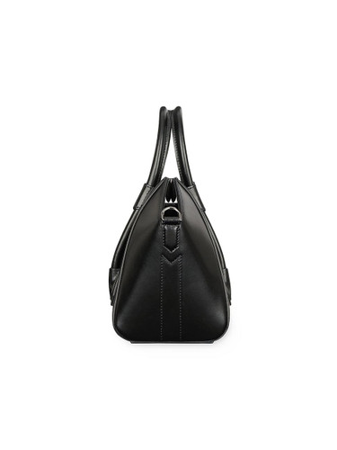 GIVENCHY Mini Antigona Lock Top Handle Bag In Box Leather BLACK Image 3