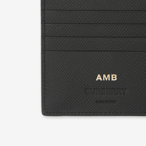 BURBERRY  Grainy Leather TB Bifold Coin Wallet