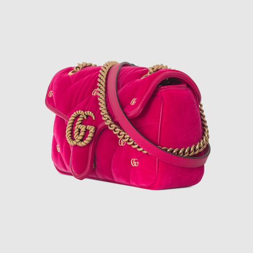 GUCCI Small Gg Marmont Shoulder Bag - Dark Pink