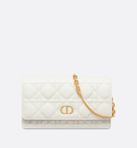 DIOR Caro Clutch Soft Cannage Calfskin In Latte Color