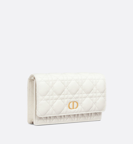 DIOR Caro Clutch Soft Cannage Calfskin In Latte Color